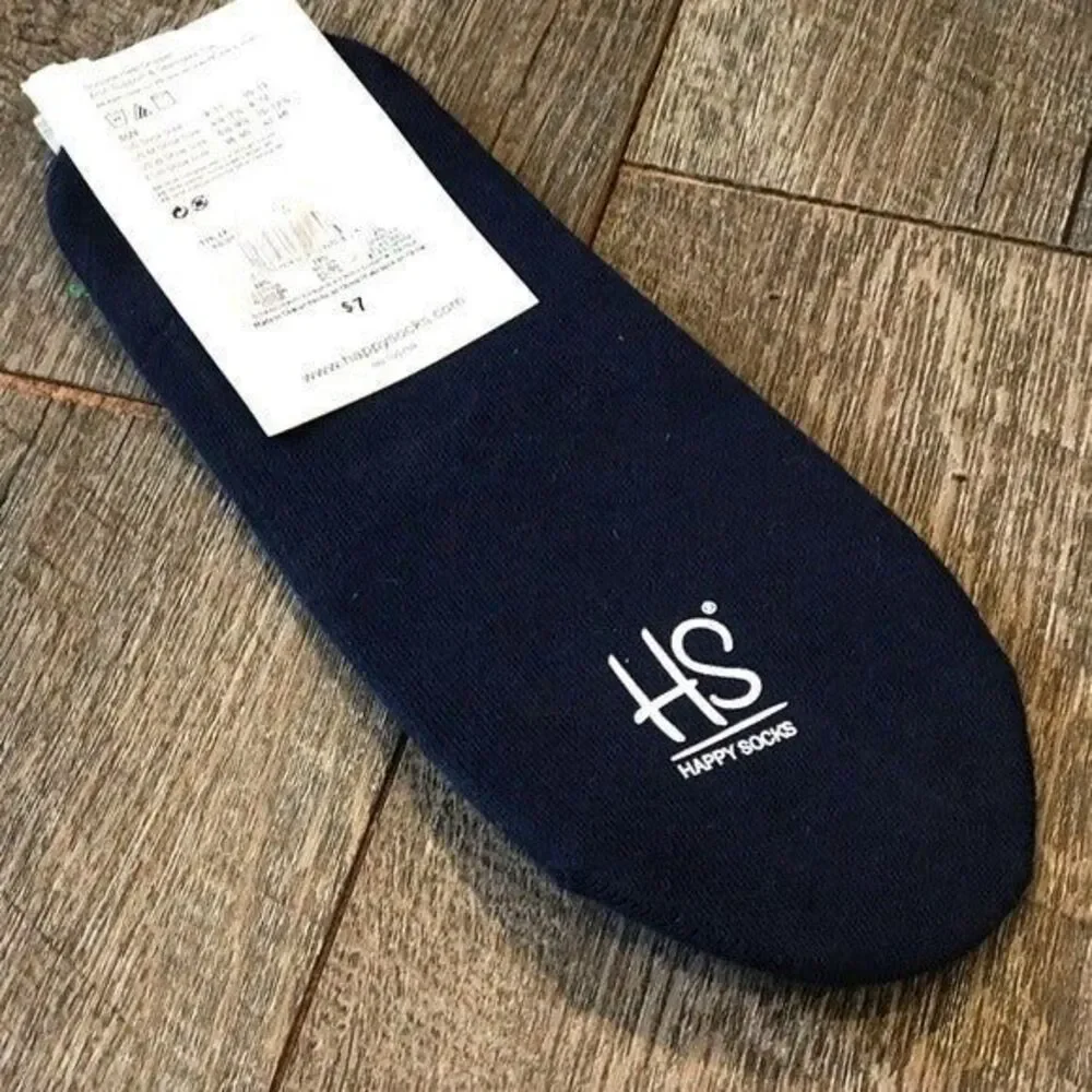 Happy Socks Navy Blue No Show 10-12 NEW NWT